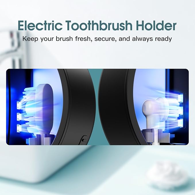 Upgraded Toothbrush Holders for Bathroom, Tooth Brush Holders Wall Mounted, Toothbrush Cleaner Organizer with LED Smart Screen,Cleaning and Drying Fits All Toothbrushes for Home & Travel