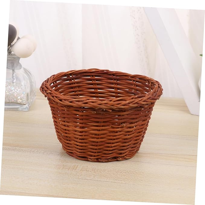 Round Mini Basket Weaving Easter Storage Holder Handcrafted Decorative Basket for Home Decor Kindergarten and Candy Storage Diameter Height