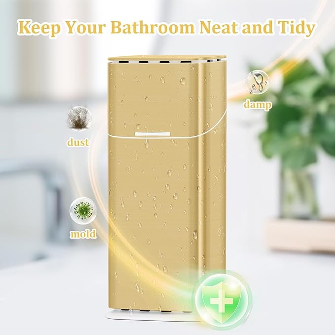 GFWARE Gold Electric Toothbrush Holders - Covered Toothbrush Holder for Bathrooms with Drainage, Dust Proof Toothbrush Holder with Lid, Bathroom Toothbrush Organizer