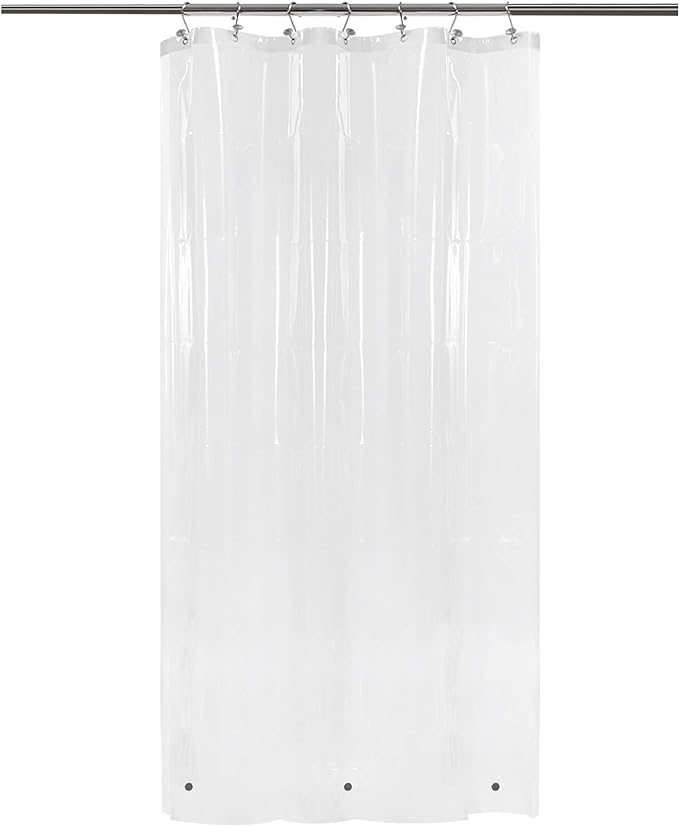 Barossa Design Narrow Shower Curtain Liner with 3 Magnets - 36" x 78", Waterproof PEVA Shower Liner for Small Long Bathroom Stall, PVC Free, Metal Grommets - Clear, 36X78