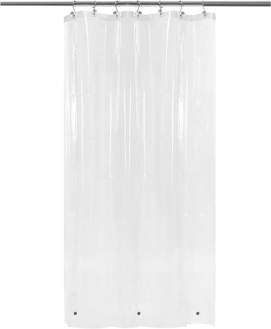 Barossa Design Narrow Shower Curtain Liner with 3 Magnets - 36" x 78", Waterproof PEVA Shower Liner for Small Long Bathroom Stall, PVC Free, Metal Grommets - Clear, 36X78