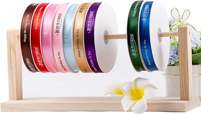 Free Standing Wooden Gift Wrapping Paper Storage Holder,Home Studio Ribbon Organizer Display Rack, Easy to Assemble(40x17cm)