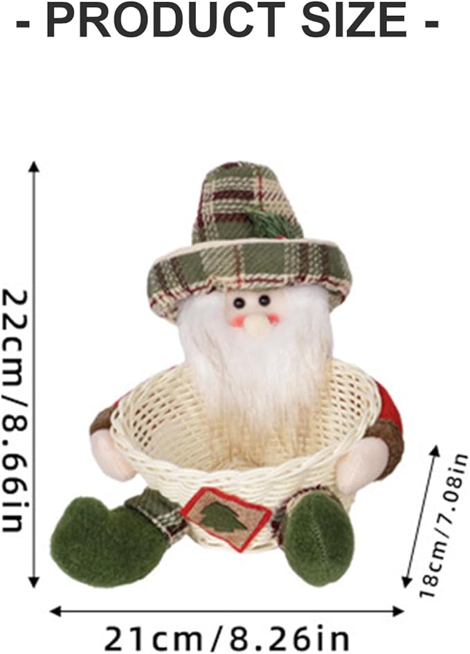 Efficient Cloth Candy Storage Basket with Santa Design Holiday Decors for Christmas Tree Accessories Organization Santa Ornament Storage Holders