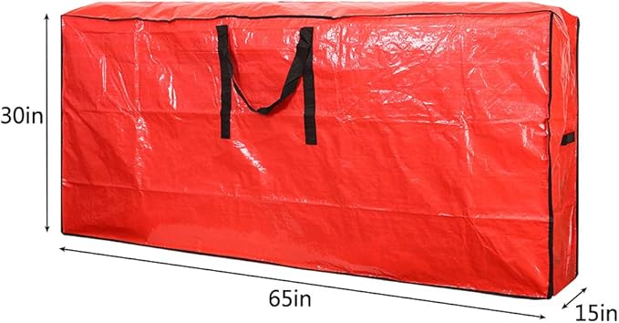Sattiyrch Christmas Tree Storage Bag - Fits Up to 9 ft Holiday Xmas Disassembled Trees with Durable Reinforced Handles & Dual Zipper - Waterproof Material Protects from Dust,Moisture (Red)