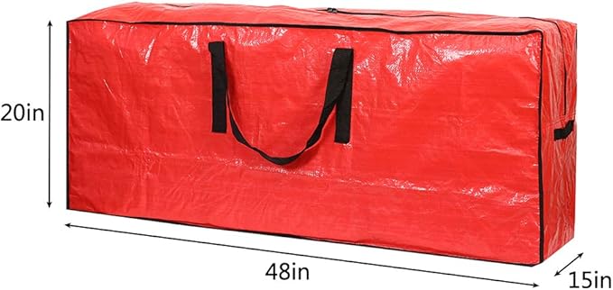 Sattiyrch Christmas Tree Storage Bag - Fits Up to 7.5 ft Holiday Xmas Disassembled Trees with Durable Reinforced Handles & Dual Zipper - Waterproof Material Protects from Dust,Moisture(Red)