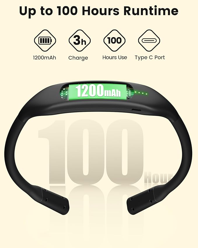 Glocusent Neck Book Light, 1200mAh Rechargeable Neck Reading Light, Hands Free Book Lights for Reading at Night, 5 Colors & 5 Brightness, Private Lightweight Book Reading Light in Bed for Book Lovers