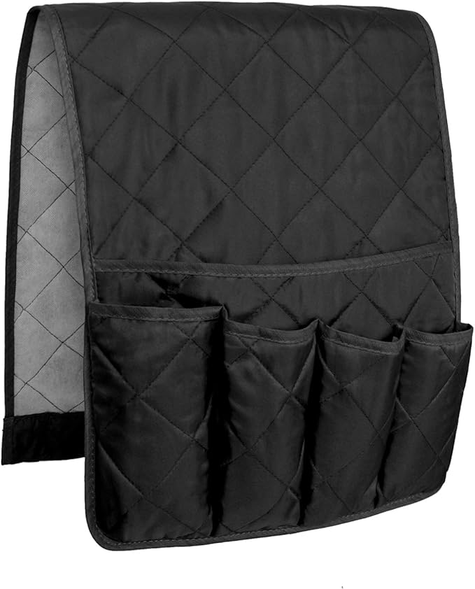 MDSTOP 5 Pockets Remote Control Holder, Magazine Rack, Space Saver Organizer, Draped Over Sofa, Couch, Recliner Armrest