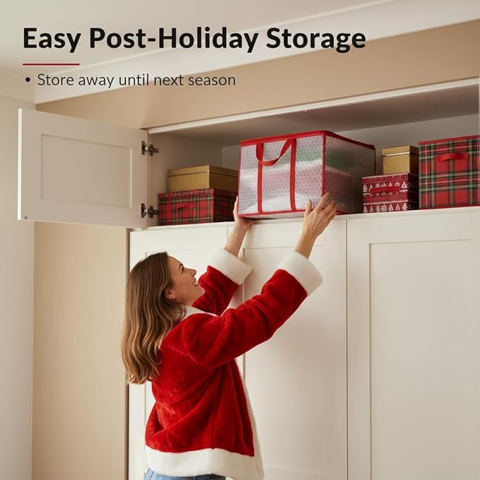 Christmas Ornament Storage Box with 128 Capacity - Waterproof Hard Plastic Organizer, Foldable Design & Dual Zipper for Holiday Balls - Portable Decoration Storage Container