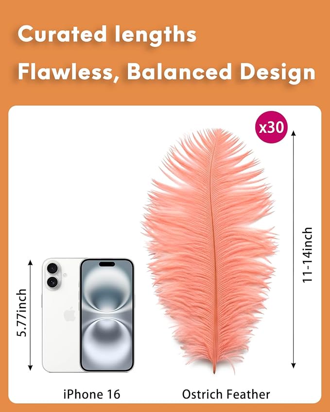 30pcs Rouge Pink Ostrich Feathers Natural Bulk 11-14inch(28-35cm) Vase Craft Wedding Home Party Centerpieces Christmas Day Decoration
