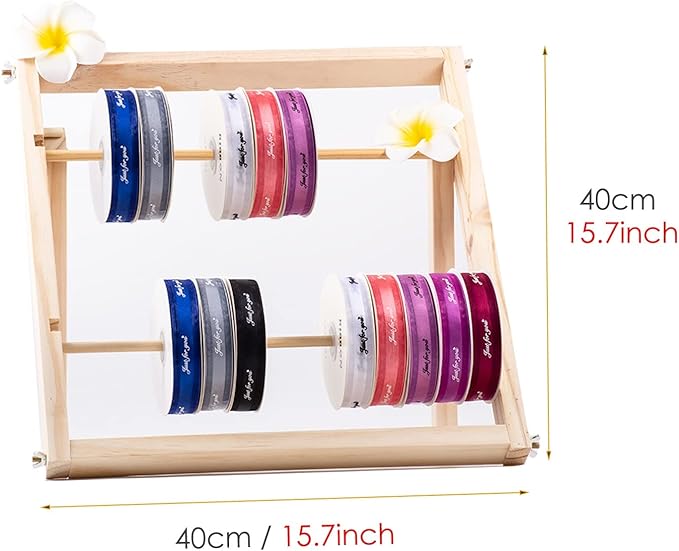 Free Standing Wooden Gift Wrapping Paper Storage Holder,Home Studio Ribbon Organizer Display Rack, Easy to Assemble(40x40cm)