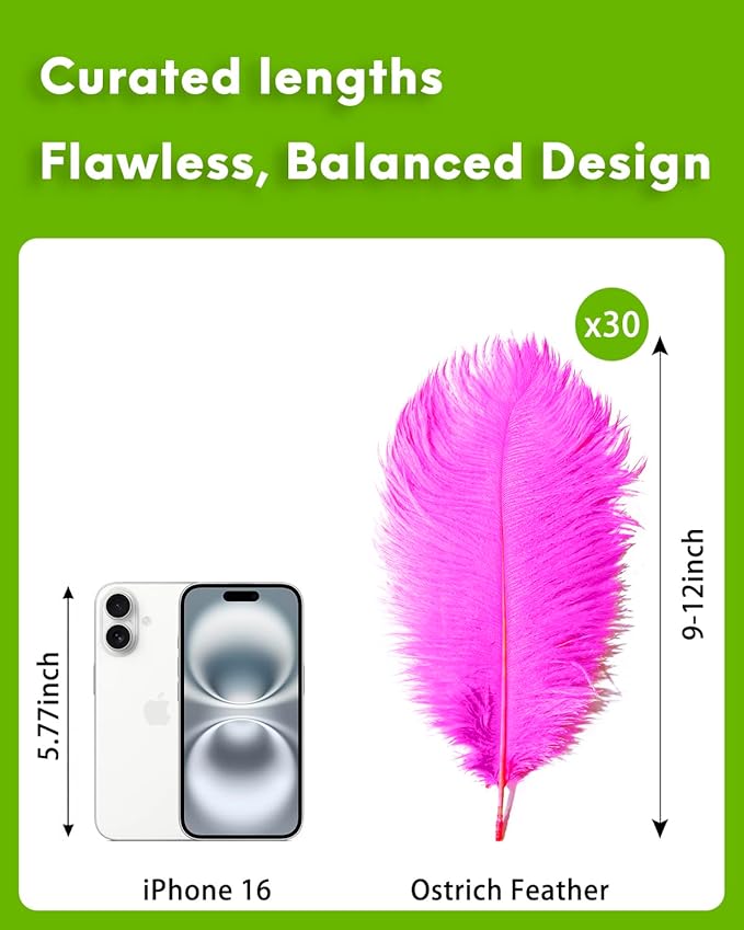 30pcs Rose red Ostrich Feathers Natural Bulk 9-12inch(23-30cm) Vase Craft Wedding Home Party Centerpieces Christmas Day Decoration