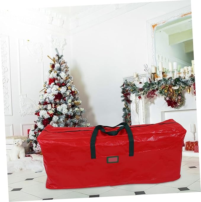 PRETYZOOM Christmas Tree Storage Bag Zippered Organizer Carry Handles for Fits up to Disassembled Xmas Tree and Holiday Decorations Design