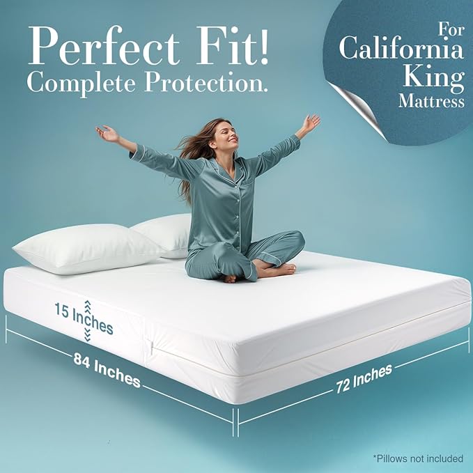 Utopia Bedding Mattress Protector Zippered California King Size (Pack of 10), 100% Waterproof Bed Bug and Dust Mite Proof Mattress Encasement, Absorbent 6 Sided Mattress Cover