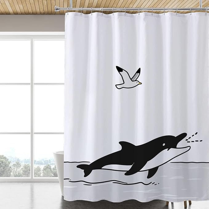 LLSCL Fabric Shower Curtain Liner with Magnets, Waterproof Hotel Quality, 72 x 72 Machine Washable