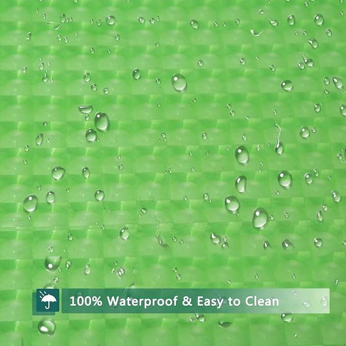 Green Shower Curtain Liner, 100% Waterproof EVA 3D Shower Curtains with 3 Duty Heavy Bottom Magnets and 12 Rust Proof Grommets, 72x72 Weighted Shower Liner for Shower Stall, Bathtubs