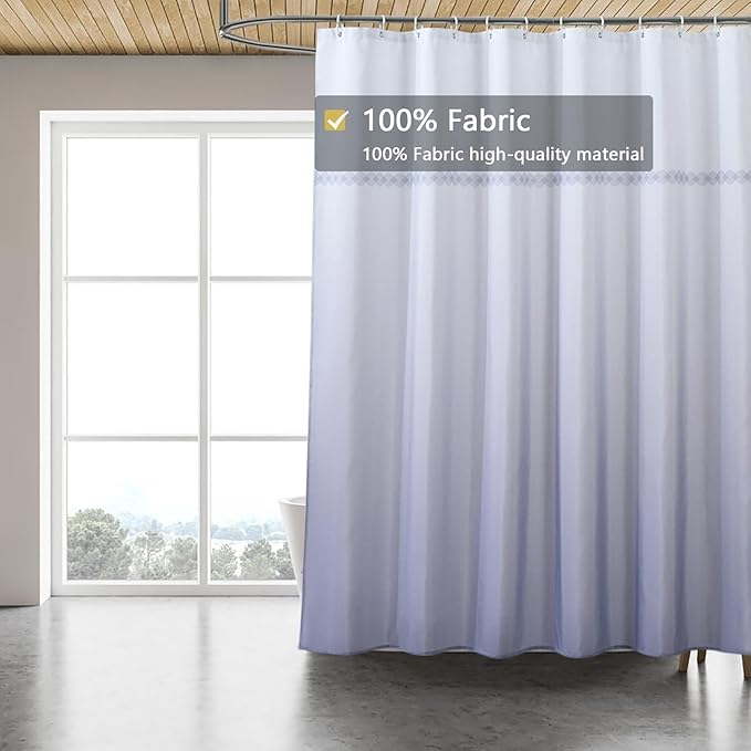 LLSCL Fabric Shower Curtain Liner with Magnets, Waterproof Hotel Quality, 72 x 72 Machine Washable
