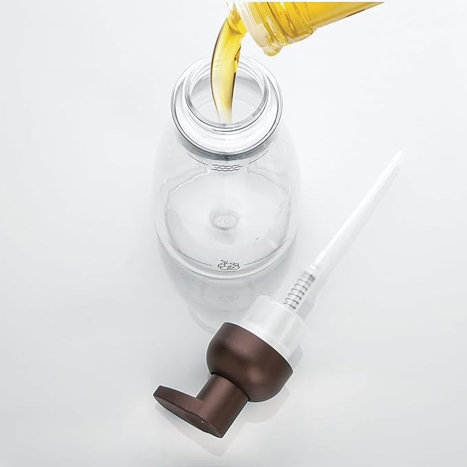 iDesign Refillable Foaming Soap Dispenser for Kitchen or Bathroom Vanity - Clear/Bronze