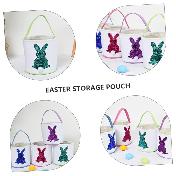 KOMBIUDA 1pc Easter Bunny Storage Basket Adorable Portable Candy Holder for Boys and Girls for Easter Celebrations and Candy Storage Cute Design for Parties and Decorations
