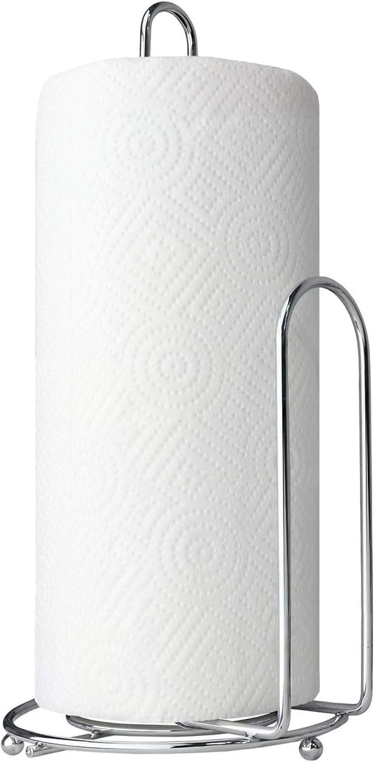 Blue DonutsOne-Handed Tear Paper Towel Dispenser, Modern Chrome Countertop Paper Towel Holder