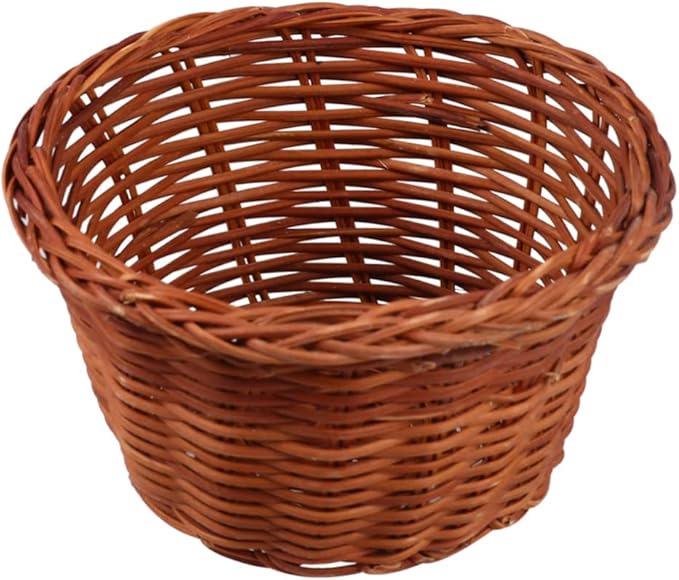PRETYZOOM 3pcs Round Mini Easter Storage Basket Handmade Woven Vine Basket for Home Decoration for Candy and Treats Height Easter Ornament