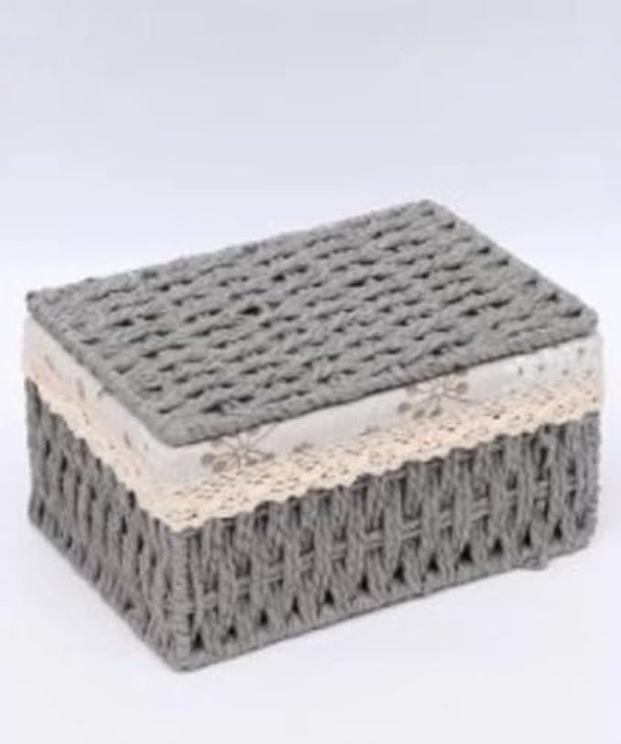 Straw storage box, living room coffee table, miscellaneous storage basket