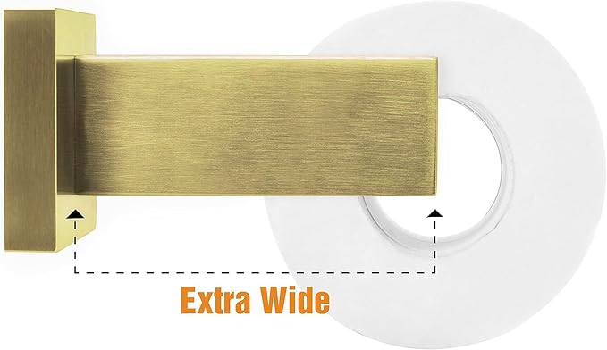 HITSLAM Brushed Gold Brass Toilet Paper Holder Wall Mount Premium 304 Stainless Steel Square Toilet Paper Roll Holder for Bathroom Rustproof