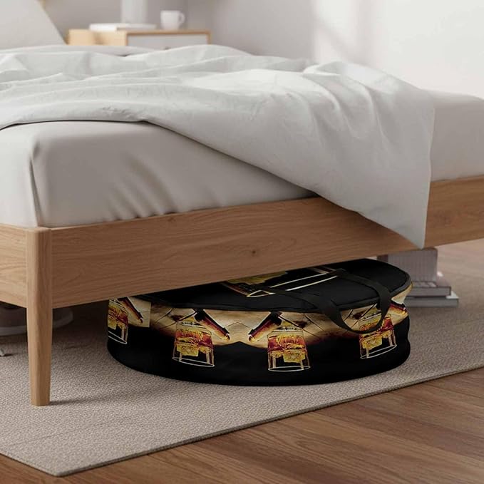 Storage Bag Whisky Glass Round Storage Totes Bins Closet Organizers with Zippers & Handle Wine Cigarettes Wood Clothes Storage Container for Bedroom Dorm Space Saving Packing Supplies Moving Bags