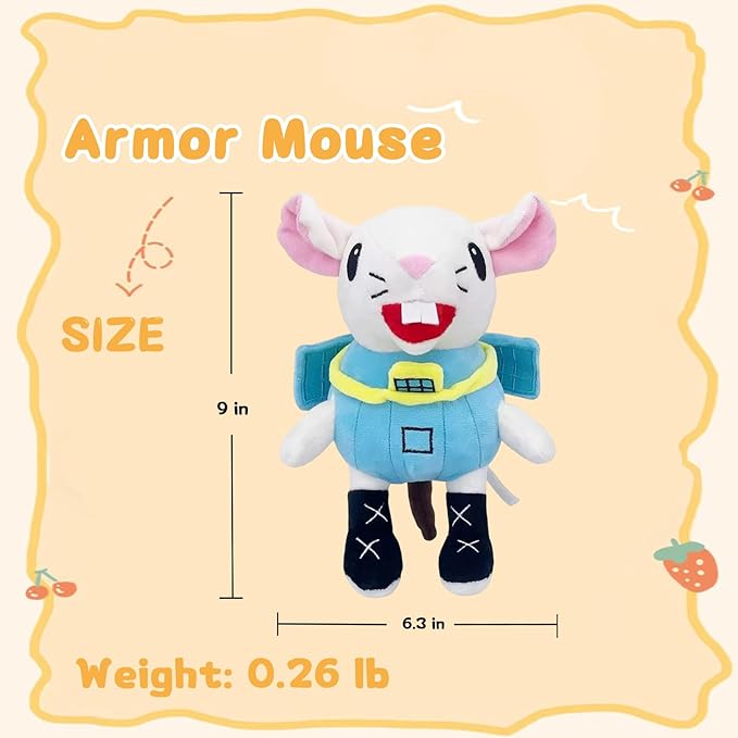 Steal a Brainrot 9-Inch Armor Mouse Decorative Collectible, Stylish Decor Piece for Rooms & Relaxation