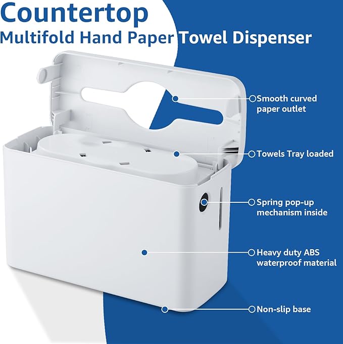 Paper Towel Dispenser Countertop, Multifold Trifold Paper Towel Holder, Hand Towel Dispenser, Commercial Paper Towel Dispenser ,Paper Towel Holder for Home Kitchen Restaurant