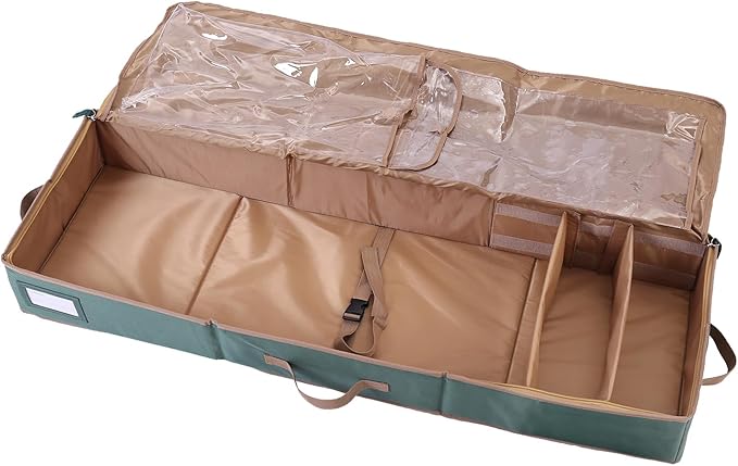 Sattiyrch Wrapping Paper Storage,600D Canvas Gift Wrap Paper Holder,Holds up to 20 Rolls,42W x 14D x 5H (Green)