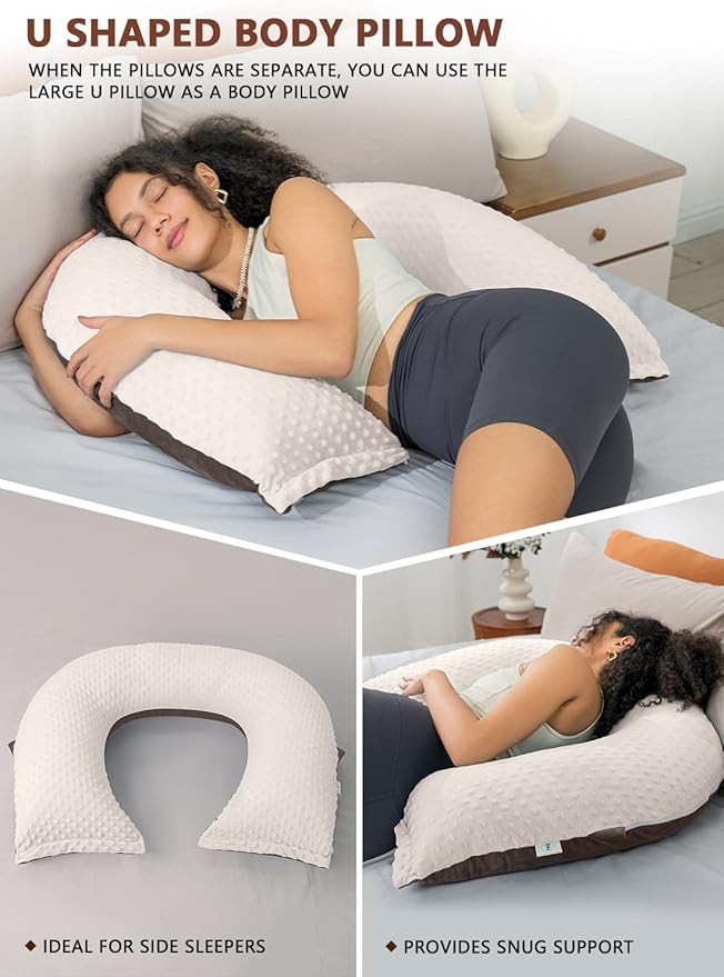 INSEN Reading Pillow, Back Pillow for Sitting in Bed for Reading, Nurse & Relax, Reading Pillow for Adults, Moms & Kids, Sit Up Pillow for Bed, Double-Sided Brown