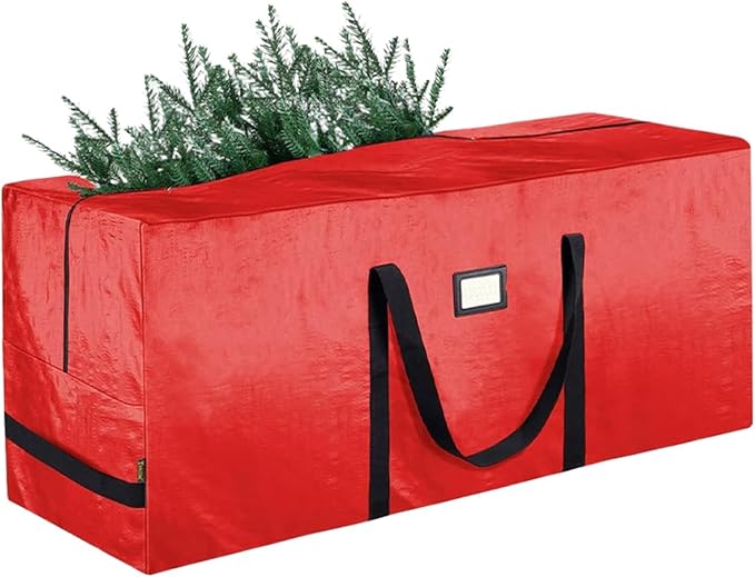 Christmas Tree Storage Box | Zippered Large Holder Container - Storage Box with Reinforced Handlesfor Closet College Dorm Attic Home Basement Garage