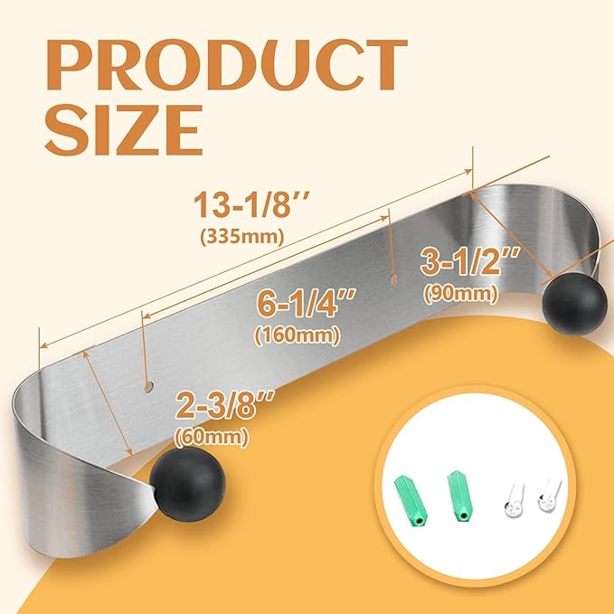 ECOTRIC Wall Mount Paper Towel Rack, Stainless Steel Kitchen Paper Towel Holder Under Cabinet，Silver Stylish Convenient Rollable Space-Saving Design