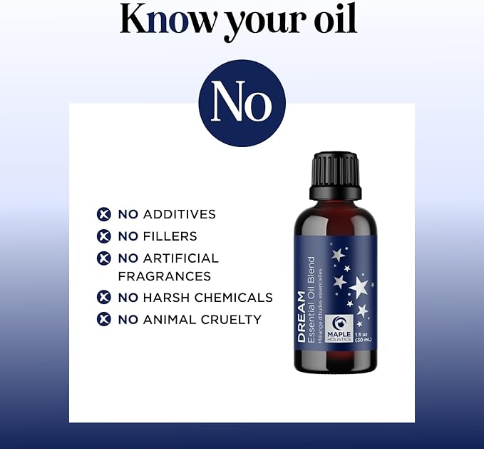 Sleep Essential Oil Blend for Diffuser - Dream Essential Oils for Diffusers Aromatherapy and Relaxation with Clary Sage Ylang-Ylang Roman Chamomile and Lavender for Sleep Time Support (1 Fl Oz)