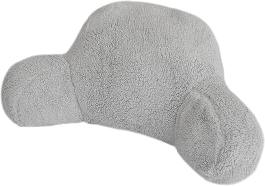 Reading Pillow for Sitting in Bed Adults/Kids/Teens, Bed Rest Wedge Backrest Pillows with Arms Back Support for Watching TV/Gaming/Relaxing, Dorm Essentials, Grey