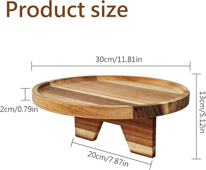 Sofa Tray, Solid Wood Tray Table Foldable, Couch Desk No Odor for Drinks Snacks Phone Remote Control (Orbicular)