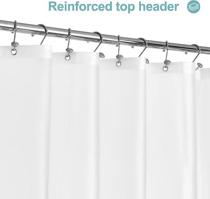 Mrs Awesome Shower Curtain Liner with Magnets, 72x72 Frosted PEVA Plastic Shower Curtain for Bathroom, Lightweight & Waterproof, 72 x 72, Frost