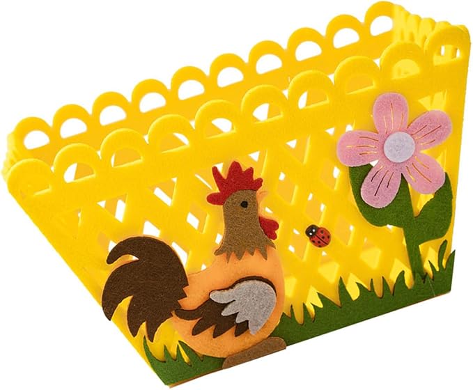 Colorful Rooster Holiday Bag Funny Storage Basket for Eggs and Candy Perfectly for Holiday Party Supplies