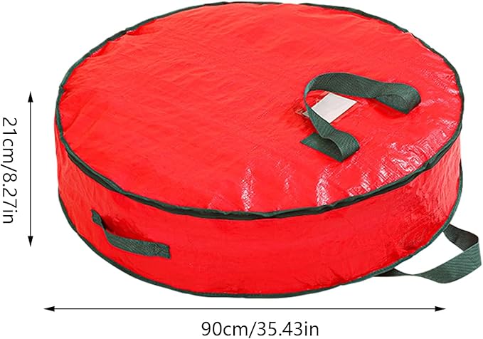 Wreath Box - Christmas Wreath Storage Bag - Waterproof with Sturdy Carry Handle Dust Protection Organizers for Under Bed Toy Storage Home Garage Organization