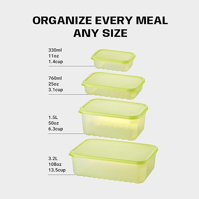LocknLock Fresh-Block Plastic Food Storage Container | Produce Storage Containers for Fridge | Vegetable & Fruit Storage Containers for Fridge, Airtight Storage, Microwave & Dishwasher Safe, 3.2L
