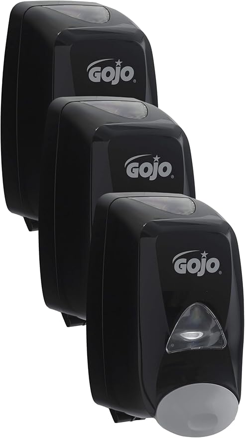 GOJO FMX-12 Push-Style Foam Soap Dispenser,Black,for 1250 mL FMX-12 Foam Soap Refills - 5155-06,(Pack of 3)