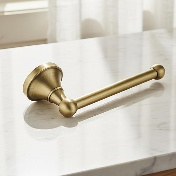 Flybath Toilet Paper Holder Without Cover Antique Brass Bathroom Tissue Roll Bar Wall Mounted, 20 cm / 7.87 inches, Brushed Bronze