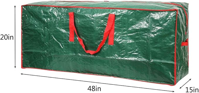 Christmas Tree Storage Bag- 2 pack - Fits Up to 7.5ft Xmas Disassembled Trees with Durable Reinforced Handles & Dual Zipper -Waterproof Material Protects from Dust,Moisture(Green, 7.5ft)