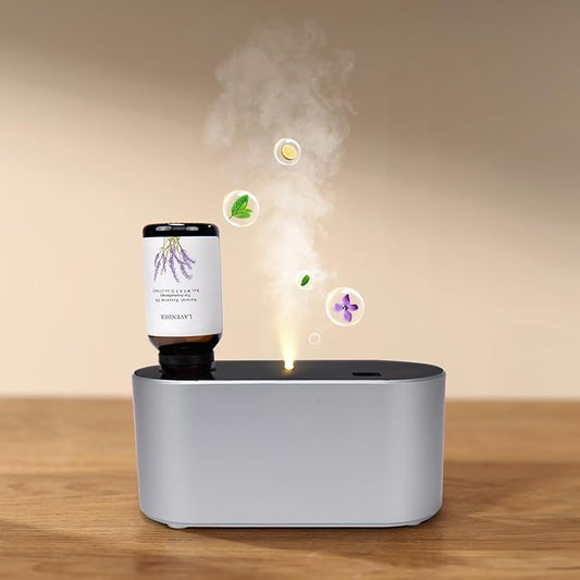 Waterless Diffuser for Home Essential Oil Diffuser, Aromatherapy Diffuser, Portable Scent Diffusers, 3 Mist Modes, Cycle Start for Bedroom, Office Studio 350-700 sq. ft Silver