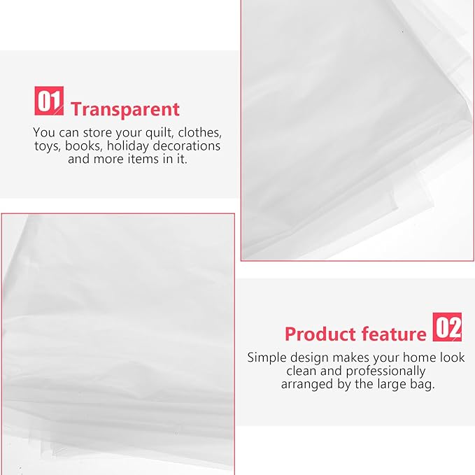Ciieeo Large Pe Anti-tear Dustproof Storage Bags 2pcs 120x220cm Christmas Tree Cover and Bedding Organizer for Moving and Closet Storage