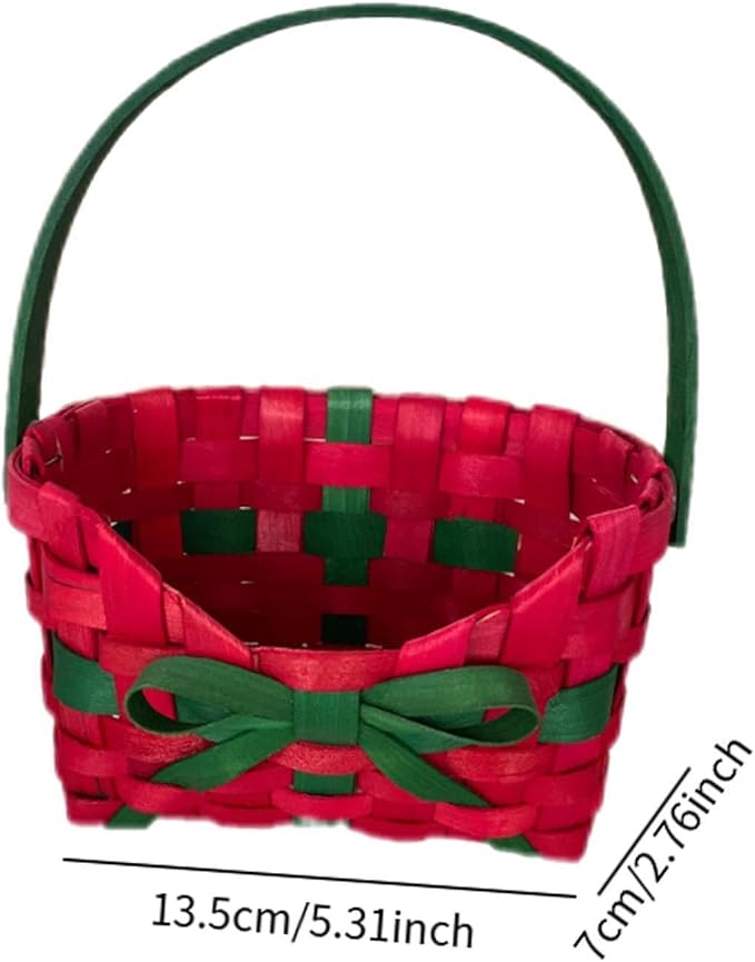Basket Storage Basket with Basket Creative Multipurpose Ornament Woven Basket Party Favor Basket, Red with Clear Bag