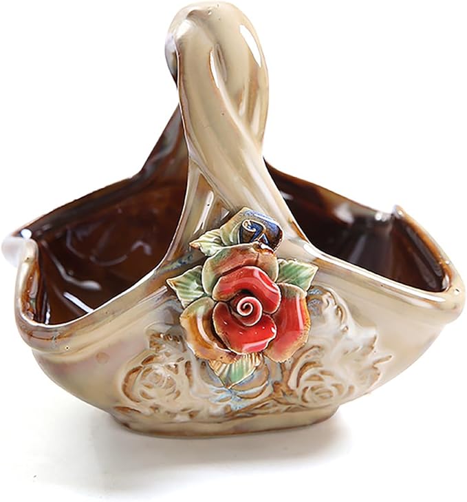 Home Decorative Ornaments Ceramic Crafts Decoration Small Household Ceramics Storage Basket Jewelry Containers Desktop Sundries Storage Ornament