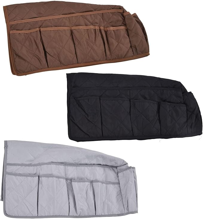 Armchair Caddy, Sofa Armrest Organize for Couch Remote Control Holder Recliner Armrest Organizer Sofa Arm Chair Caddie with Storage(Coffee)