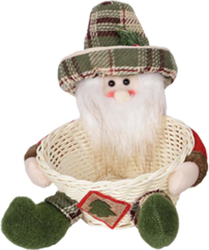 Efficient Cloth Candy Storage Basket with Santa Design Holiday Decors for Christmas Tree Accessories Organization Santa Ornament Storage Holders