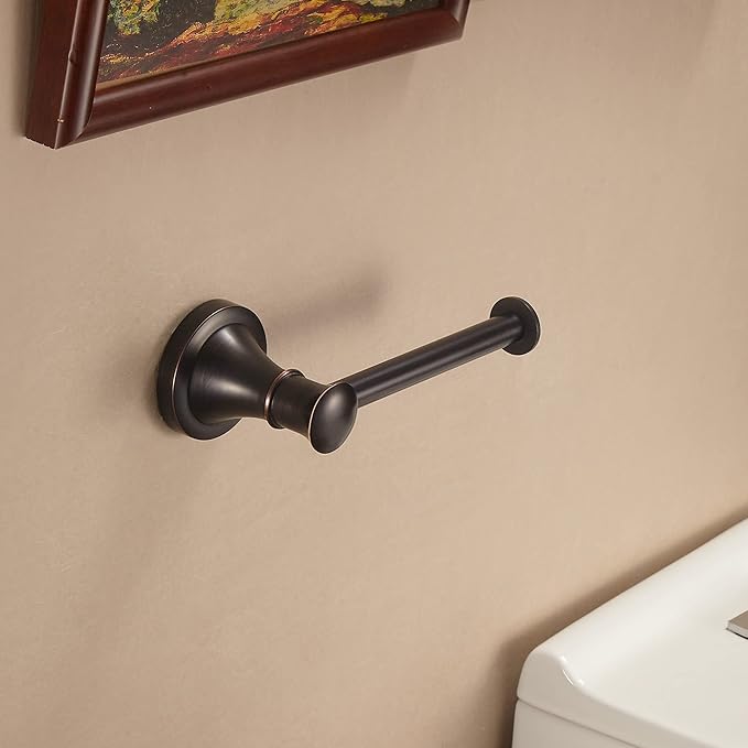 WOLIBEER Bronze Toilet Paper Holder, Oil Rubbed Tissue Roll Paper Hanger Rustic Farmhouse ORB Paper Storage Wall Mounted for Bathroom